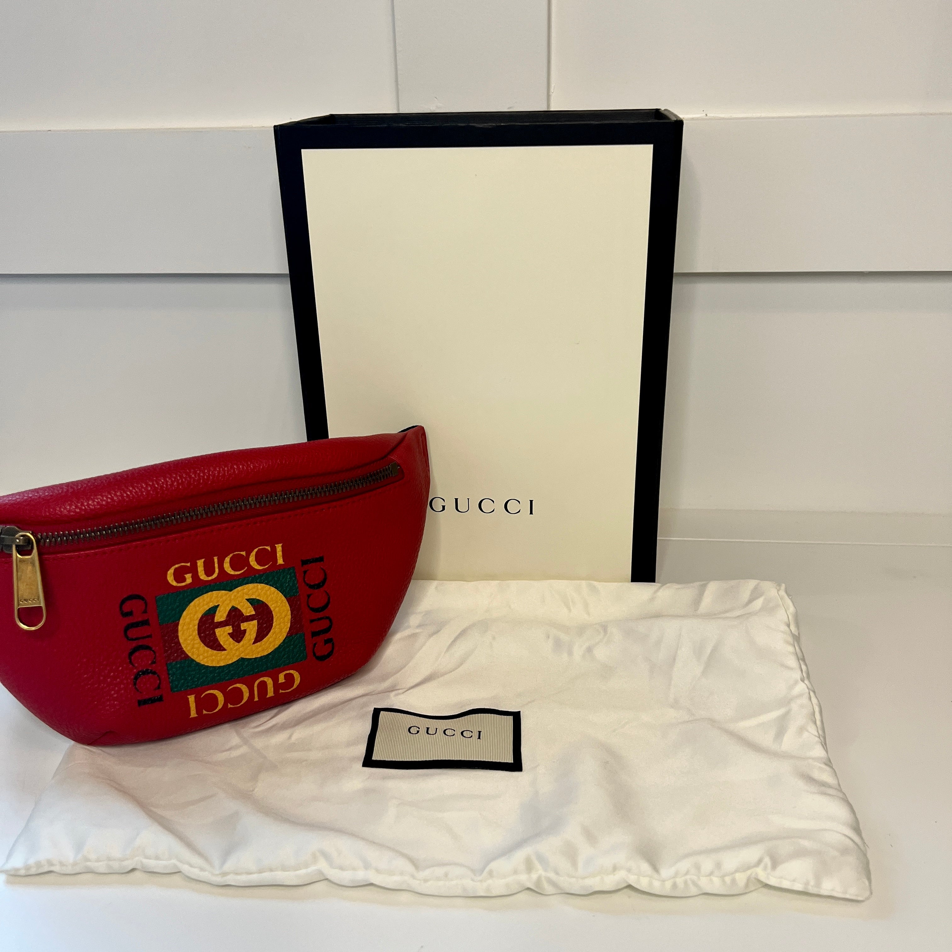 Gucci red cheap belt bag